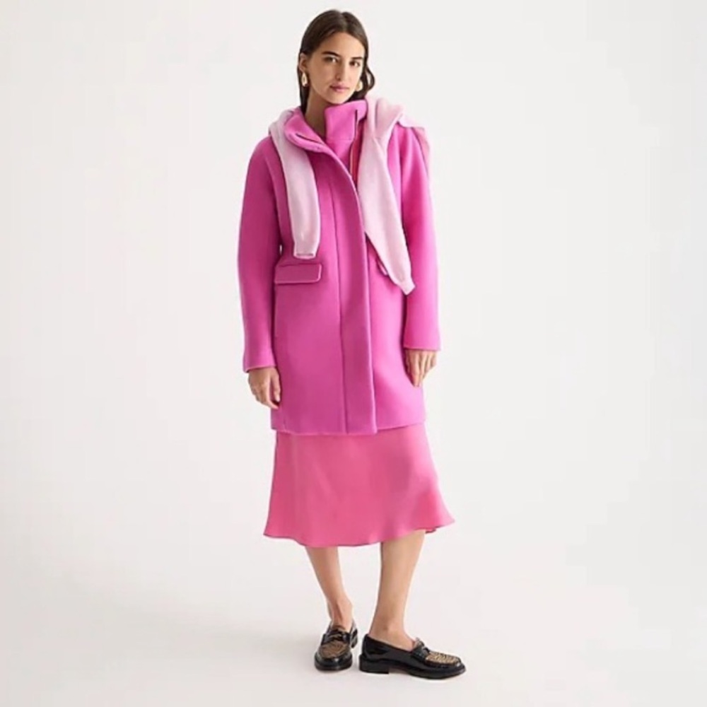 J Crew Cacoon Coat Italian Stadium-Cloth